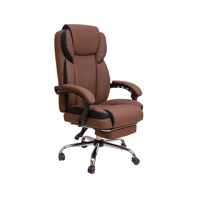 Brown cum Footrest solatium PU Leather Office Cathedra
