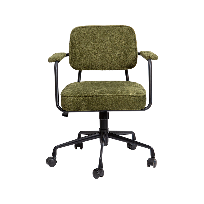 Olive Green Style Stable Black Frame Fabric Office Cathedra